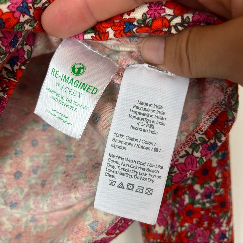 J.CREW Floral High Neck Puff Long Sleeve Top size Small - Picture 7 of 7